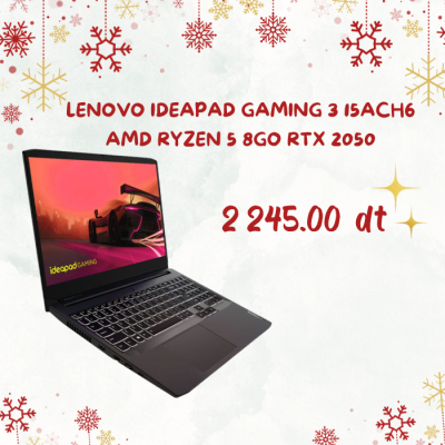 EBCI - PC PORTABLE LENOVO IDEAPAD GAMING 3 15ACH6 AMD RYZEN 5 8GO RTX 2050 - Tunisie